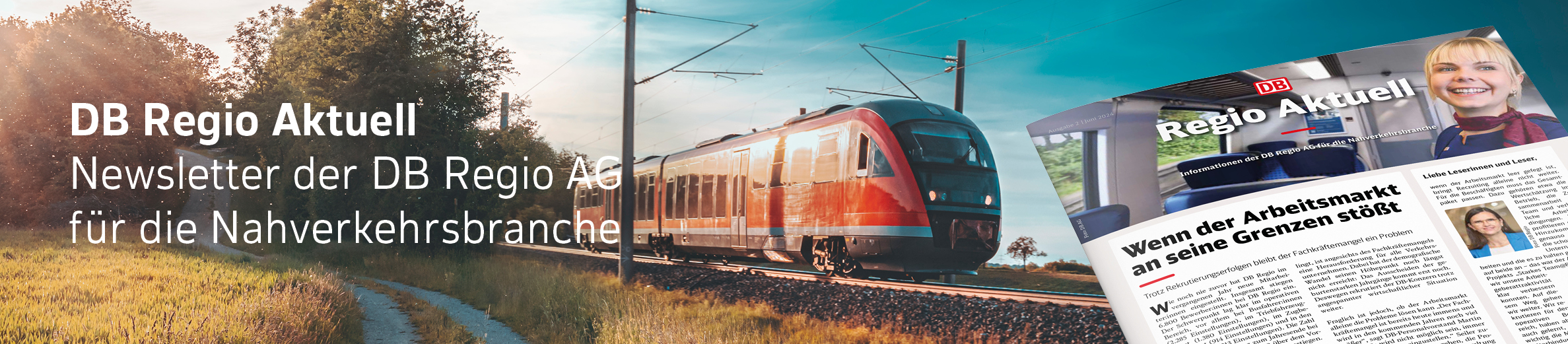 Ein Ausschnitt des DB RegioAktuell Newsletters der DB Regio Aktuell für die Nahverkehrsbranche.
